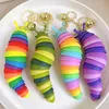 Fidget Keychain Slug Toys Articulated Stretch Cute Caterpillar Shape Anxiety Stress Reliever Toy for Kids Boys Girls