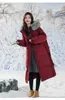 Women's Long Puffer Jacket Plus Size Down Jackets Parkas Winter Coats With Hood Thicken Warm Outwear Pockets