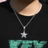 Ny europeisk och amerikansk stil hip -hop diamant roterande Pentagon designer hänge klöver halsband trend gata smycken smycken