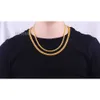 Solid Yellow Gold Au999 Chain Men Necklace 31G 51G 81G For Casual Daily Jewelry Wear