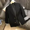 Ternos femininos manguito listra design manga longa blazers para mulher 2023 moda volta dividir lapela solto casacos mulher chique escritório senhoras sólido