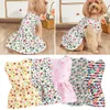 Dog Apparel Summer Dogs Clothing Short Sleeves Dress Princess Pet Small Costume Bow Cute Floral Supplies