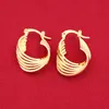 Multilayer 24k Gold Plated Brass Metal Earrings Hoop Earrings328s