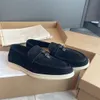 Piana designer skor lp män kvinnor loafers platt låg topp mocka ko läder oxfords loro casual moccasins loafer slip sneakers klänning storlek 35-45