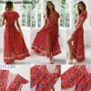 Vintage Boho Retro Ladies Multi Color Flower Printed Ruffle Sweet Stylish Short Sleeve Mid Loose Long Show Wear Fashion Dress