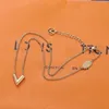 Designer Jewelry Gold Letter Necklace Bracelet Women's Collarbone Chain Valentine's Day Girlfriend Mom Gift