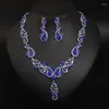 Necklace Earrings Set European And American Style Full Diamond Collarbone Bridal Jewelry Banquet Accessories