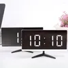 Relojes de mesa Pantalla digital creativa de hora/fecha/temperatura Reloj de espejo electrónico Escritorio con función de repetición Decoración de escritorio para el hogar