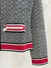 B1021 kvinnors tröjor tillfällen Kvinnor Casual Stand Collar dragkedjan Geometrisk Jacquard Sticked Cardigan