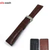 Aceeseeories – Bracelet de montre en cuir flammé véritable, ceinture marron et noire, 20mm, 22mm, 24mm, bandes entières 344J