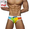 Costumi da bagno gay da uomo push up arcobaleno slip da bagno tronchi da uomo intimo sexy costume da bagno costume da bagno suring bikini beach shorts246E