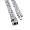Hip-Hop Jewelry In Stock Moissanite Chain Iced Out Double Rows Miami Cuban Necklace 925Sliver 20mm Cuban Link Chain