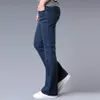 2017 Bahar Sonbahar Erkek Siyah Mavi Parlama Bacak Denim kot pantolon artı uzun ince alevlenmiş çan pantolonlar bootcut kot erkek 33 34 35 36281j