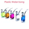 Wholesale Mini plastic water hoookah Travel protable Acrylic smoking tobacco bong pipe with gift box