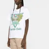 23SS New Casablanca дизайнерская классическая модная хлопковая футболка Теннисный клуб Стадион для мужчин и женщин Свободная универсальная футболка с короткими рукавами285T