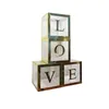 Confezione regalo 4 pezzi Festival Scatola trasparente pieghevole AMORE Palloncino di carta Matrimonio di San Valentino