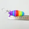 Fidget Keychain Slug Toys Slug Sensory Toys Articulated Stretch Cute Caterpillar Shape Anxiety Stress Reliever Toy for Kids Boys Girls