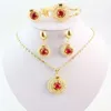 Fashion 18K Gold Plated Necklace Bracelet Earring Ring Crystal Wedding Bridal Jewelry Sets214o