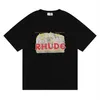 2023 Heren- en Damesmode T-shirt Merk Rhude's Print Straat Oversize Eenvoudige Illustratie Korte Mouw Tee Paar M294a