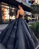 Blauw 2023 Navy Ball Gown Quinceanera Dresses Borduurwerk Spaghetti Banden Plus Size Sweet 15 16 Formele prom -optochtjurk