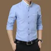 Hele-Nieuwe Merk Kleding Heren Overhemden Enkele Breasted Chemise Homme Lange Mouw Slim Fit Shirt Mannen Casual Werk kantoor Sh270u