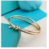 Ns7y Bangle Knot Bracelet Titanium Steel Rose Gold Non Fade Bow Light Luxury Net Red Rope for Children