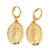 Jungfrau Maria Ohrringe Weihnachtsgeschenke 24K Gold Farbe Frauen Männer Schmuck Ohrringe Ganze Kreuz Ohrringe Jewelry282G