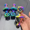 Tubos de fumaça Hookah Bong Glass Rig Oil Water Pipe Venda quente galvanizado colorido volante conjunto de fumo de vidro