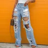 Spodnie damskie spersonalizowany styl uliczny seksowna moda Zgrana umyta zrób stare kowbojskie szerokie nogi jesień 2023 Casual