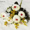 Flores decorativas 10 cabeças de seda vintage retro chá rosas artificial buquê de noiva para decoração de casamento casa falso