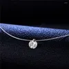 Anhänger 1ct Moissanit Diamant S925 Sterling Silber Unsichtbare Transparente Angelschnur Schlüsselbein Kette Halskette Damen Schmuck