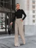 Spodnie damskie klasyczne plisowane szerokie nogi kobiety przyczynowe spodni o wysokiej talii do podłogi Autumn Winter 2023 Biuro damskie biuro