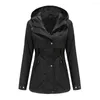 Dames Trenchcoats Windjack met capuchon Waterdichte ritssluiting Lange mouw Casual jas Kraag Zak Uitloper Herfstjassen Dames