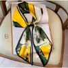 17Style Luxury Brand Clasic Simple Letter Design Satin Luxury Squarf Scarf Outdoor Shawl Silk Turban Beach Rap Fashion Women Scarves 15*150cm