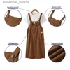 Kvinnors jumpsuits Rompers Zanzea Women Vintage Corduroy Suspender kjolar Pinafores Bib Jumpsuit L230918