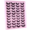 Tjock Natural Faux Mink Eyelashes Fluffy Wispy Handmade återanvändbara flerskikt 3D Fake Lashes Extensions Full Strip Eyelash Beauty Supply