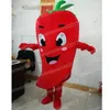 Halloween Red Chili Mascot Costume Najwyższa jakość Kreskówka Stroje postaci STRIBS UNISEX Dorośli strój urodzinowy Boże Narodzenie