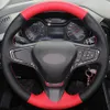 Red Black Leather DIY Hand-stitched Car Steering Wheel Cover for Chevrolet Cruze293n