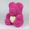 Ours Rose créatif en mousse artificielle, fleurs décoratives, 40cm, avec cœur en perles, Teddy, cadeaux d'anniversaire pour enfants, cadeau de saint-valentin