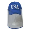 Berets Unisex USA 3D Embroidery Number 45 Baseball Cap With Anti-Splash Dustproof Detachable Face Shield American Adjustable For