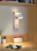 Vägglampor modern sängläsning LED -lampa roterbara sconces med switch el vardagsrum sovrummet bakgrundsbelyst omgivande ljus USB -laddning