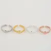 Everfast entier 10pc Lot mignon montre en forme d'anneaux bande filaire argent or rose plaqué or simple bague de mode pour femmes fille Can218u