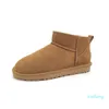 Women Mini Snow Boot Boots Winter Classic Suede Keep Warm Plush Chestnut Grey Men