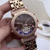 2023 Vijf steken serie tourbillon automatisch mechanisch horloge 41 mm diameter hoogwaardig Europees merk Stalen band mode snijwerk bloemschelp deksel