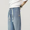 Men's Jeans 190CM Tall Men Loose Wide Leg Spring Autumn Long 113CM 115CM Pants Male Teenagers Denim Overlong Ultralong Trousers 230918