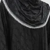 Ethnic Clothing 1piece Embossing Lace Muslim Hooded Abaya Turban Women Kaftan Outwear Saudi Arabia Djellaba Prayer Dresses Islam Hijabs/Hats