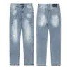 디자이너 New Mens Purple Jeans High Street 패션 브랜드 남성 디자이너 청바지 찢어진 자전거 타는 사람 슬림 핏 오토바이 데님 Jean296S