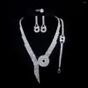 Комплект ожерелья и серег AINAMEISI Серебряный свадебный комплект из 4 предметов Роскошные хрустальные кольца Браслет с бриллиантами Аксессуары для костюмов для выпускного вечера