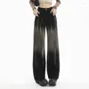 Jeans pour femmes Femmes Noir Taille haute Femmes Style américain Vintage 90s Baggy Y2K Streetwear Mode coréenne Pantalon en denim à jambes larges