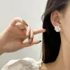 Boucles d'oreilles à clous en argent 925, aiguille coréenne Harajuku, perle en Zircon pour femmes, Egirl Cool esthétique Y2K, accessoires bijoux E1050